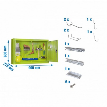 CABINET TOOLS MON. 650x900mm VERDE+ 9 ACCS