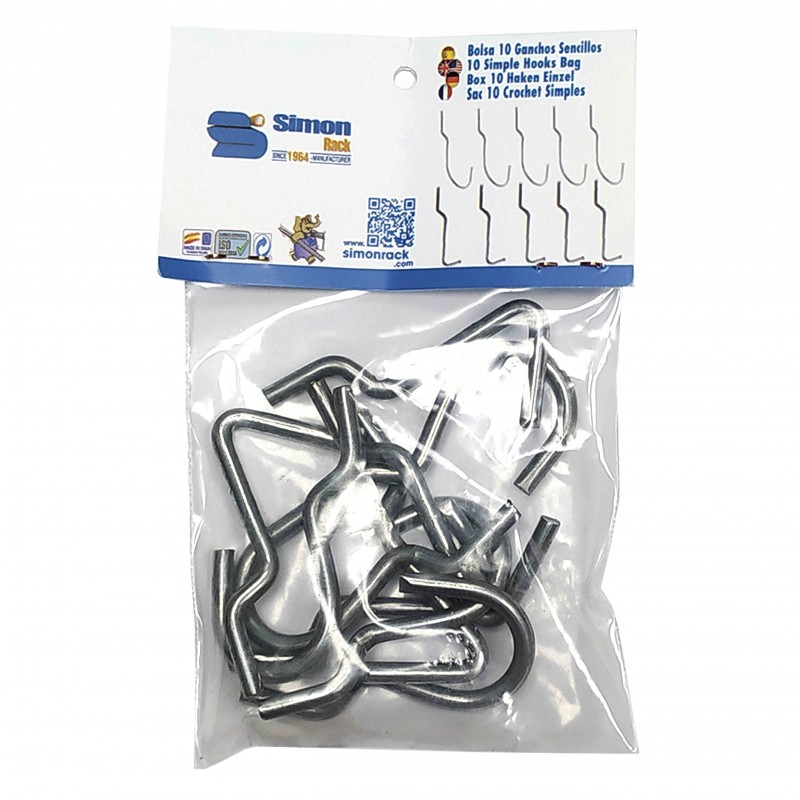 10 UND. GANCHOS SENCILLOS (B) HOOK09 BOLSA