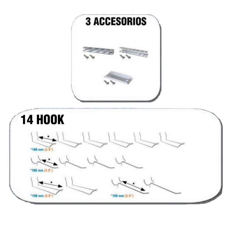 17 UND. ACC013 BT-PANEL (14 HOOK + 3 ACCS)