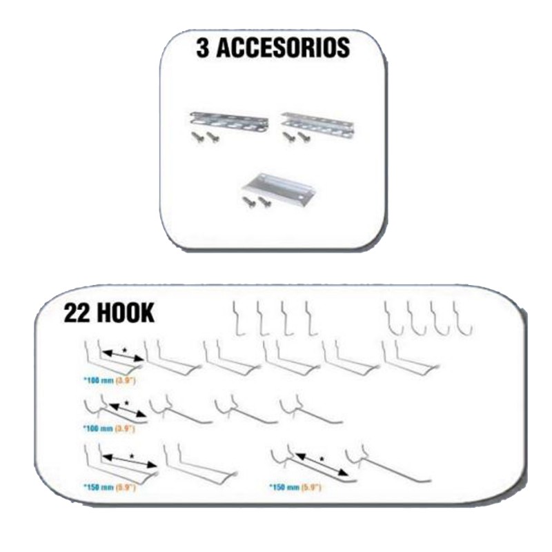 25 UND. ACC014 BT-PANEL (22 HOOK + 3 ACCS)