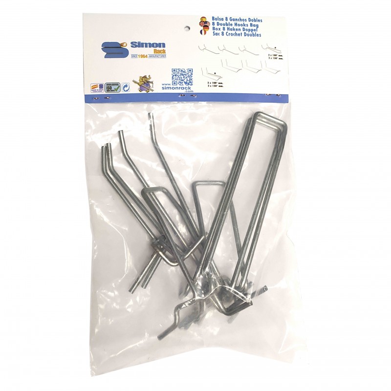 8 UND. GANCHOS DOBLES (A) HOOK08 BOLSA