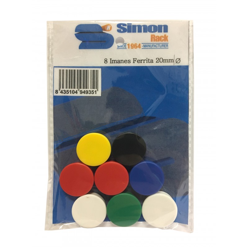 8 UND. IMANES COLORES SURTIDOS PANEL BOLSA