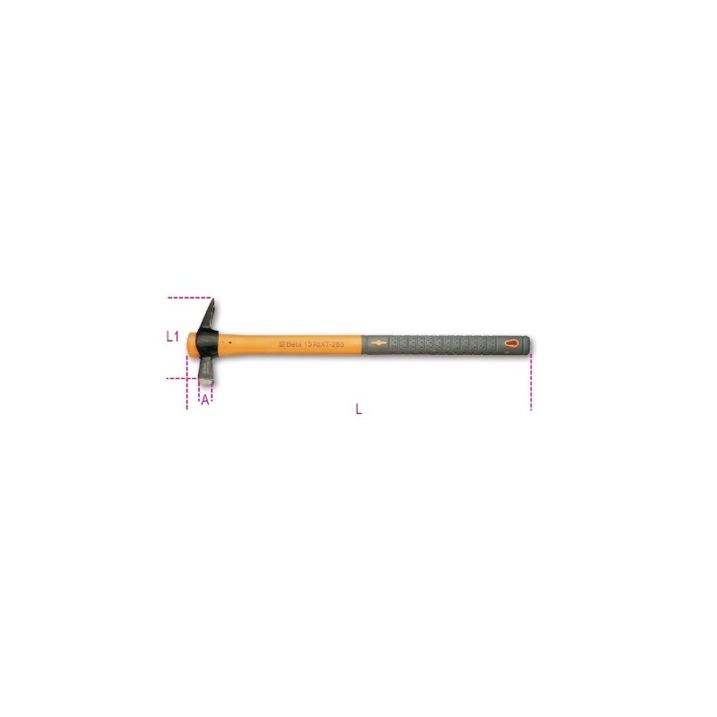 1376XT 250 Martillo encofrador de cabeza cuadrada y boca sacaclavos con portaclavos e imán, mango de plástico