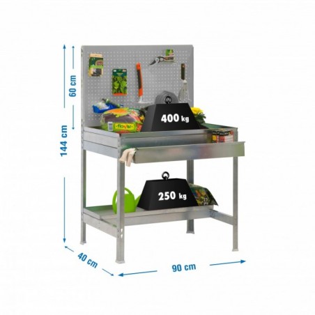 SIMONGARDEN BT2 BOX 900x400 GALVA/GRIS