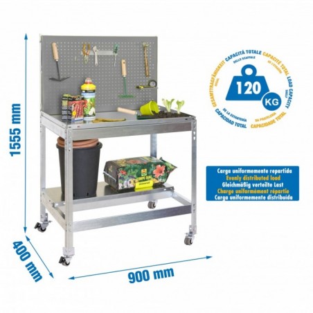 SIMONGARDEN BT2 MOB. 900X400 GRIS/GALVA