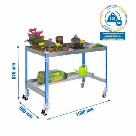 SIMONGARDEN DESK MOB. 1500x600 AZUL/GALVA