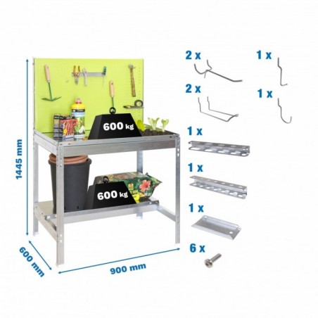 PACK S.GARDEN BT2 900x600 VERDE/GALVA+ 9ACCS