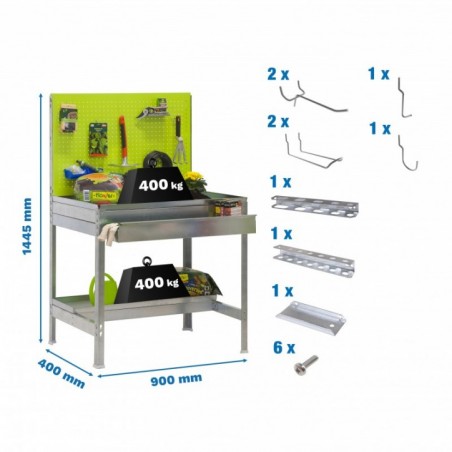 PACK S.GARDEN BT2 BOX 900x400 VERDE/GALV+ 9ACCS