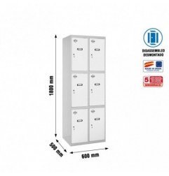 SIMONLOCKER DESM. 3 PUERTAS 2/6 300 (600) GR/BL