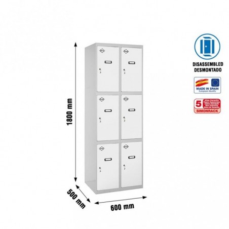 SIMONLOCKER DESM. 3 PUERTAS 2/6 300 (600) GR/BL