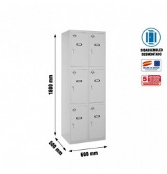 SIMONLOCKER DESM. 3 PUERTAS 2/6 300 (600) GRIS