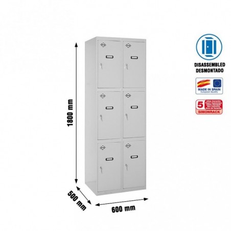 SIMONLOCKER DESM. 3 PUERTAS 2/6 300 (600) GRIS
