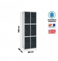 SIMONLOCKER DESM. 3 PUERTAS 2/6 400 (800) GR/AN