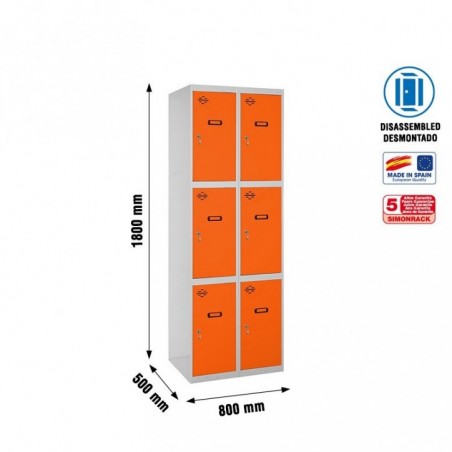 SIMONLOCKER DESM. 3 PUERTAS 2/6 400 (800) GR/NA