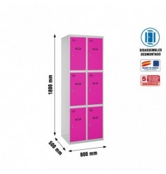 SIMONLOCKER DESM. 3 PUERTAS 2/6 400 (800) GR/RS