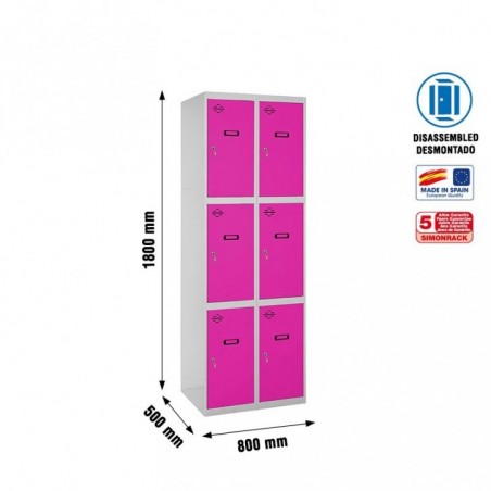 SIMONLOCKER DESM. 3 PUERTAS 2/6 400 (800) GR/RS