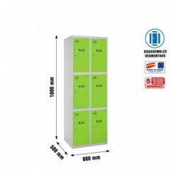SIMONLOCKER DESM. 3 PUERTAS 2/6 400 (800) GR/VE