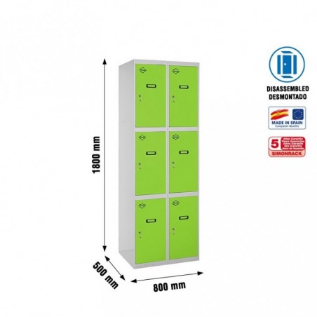 SIMONLOCKER DESM. 3 PUERTAS 2/6 400 (800) GR/VE