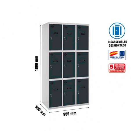 SIMONLOCKER DESM. 3 PUERTAS 3/9 300 (900) GR/AN