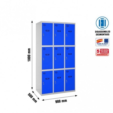 SIMONLOCKER DESM. 3 PUERTAS 3/9 300 (900) GR/AZ