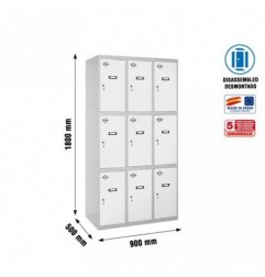 SIMONLOCKER DESM. 3 PUERTAS 3/9 300 (900) GR/BL
