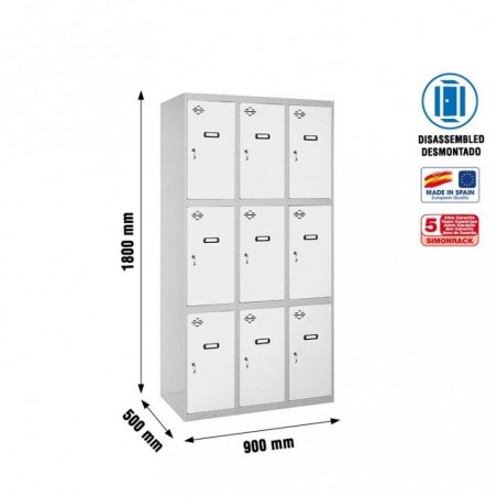 SIMONLOCKER DESM. 3 PUERTAS 3/9 300 (900) GR/BL