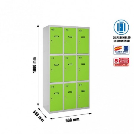 SIMONLOCKER DESM. 3 PUERTAS 3/9 300 (900) GR/VE