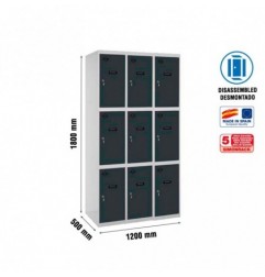 SIMONLOCKER DESM. 3 PUERTAS 3/9 400 (1200) GR/AN