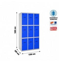 SIMONLOCKER DESM. 3 PUERTAS 3/9 400 (1200) GR/AZ