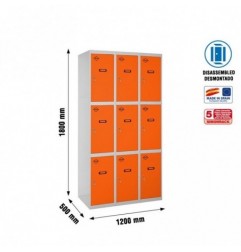 SIMONLOCKER DESM. 3 PUERTAS 3/9 400 (1200) GR/NA