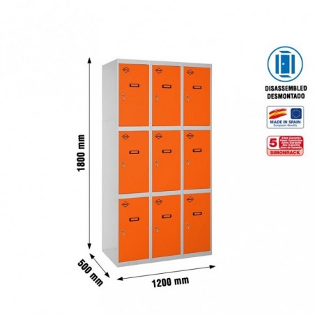 SIMONLOCKER DESM. 3 PUERTAS 3/9 400 (1200) GR/NA