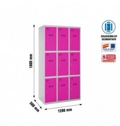 SIMONLOCKER DESM. 3 PUERTAS 3/9 400 (1200) GR/RS