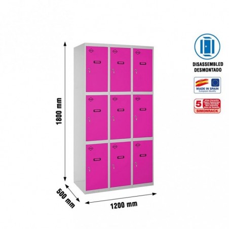 SIMONLOCKER DESM. 3 PUERTAS 3/9 400 (1200) GR/RS