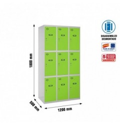 SIMONLOCKER DESM. 3 PUERTAS 3/9 400 (1200) GR/VE
