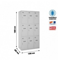 SIMONLOCKER DESM. 3 PUERTAS 3/9 400 (1200) GRIS