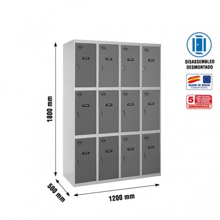 SIMONLOCKER DESM. 3 PUERTAS 4/12 300 (1200) GR/AN