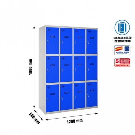 SIMONLOCKER DESM. 3 PUERTAS 4/12 300 (1200) GR/AZ