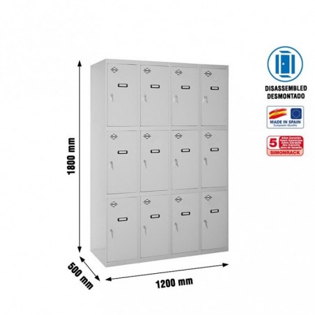 SIMONLOCKER DESM. 3 PUERTAS 4/12 300 (1200) GRI