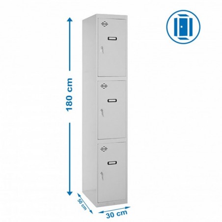SIMONLOCKER PROF.DISM.3 PUERTA 1/3 300 IN GRIS