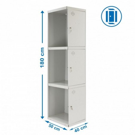 SIMONLOCKER PROF.DISM.3 PUERTA 1/3 400 ADI GRIS