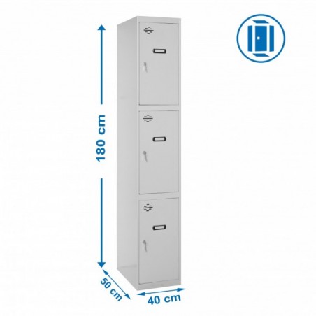 SIMONLOCKER PROF.DISM.3 PUERTA 1/3 400 IN GRIS