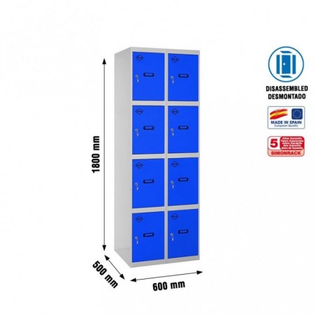 SIMONLOCKER DESM. 4 PUERTAS 2/8 300 (600) GR/AZ