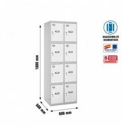 SIMONLOCKER DESM. 4 PUERTAS 2/8 300 (600) GR/BL