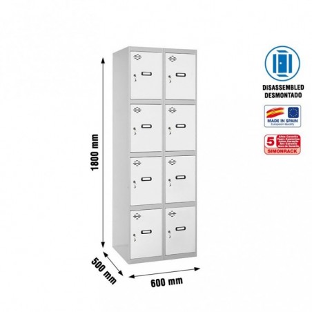 SIMONLOCKER DESM. 4 PUERTAS 2/8 300 (600) GR/BL