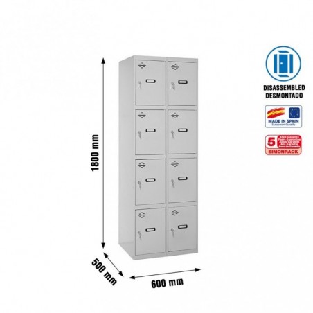 SIMONLOCKER DESM. 4 PUERTAS 2/8 300 (600) GRIS