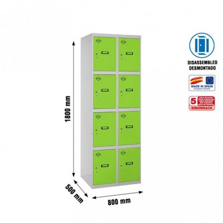 SIMONLOCKER DESM. 4 PUERTAS 2/8 400 (800) GR/VE