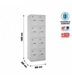 SIMONLOCKER DESM. 4 PUERTAS 2/8 400 (800) GRIS