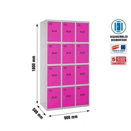 SIMONLOCKER DESM. 4 PUERTAS 3/12 300 (900) GR/RO