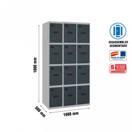 SIMONLOCKER DESM. 4 PUERTAS 3/12 400 (1200) GR/AN