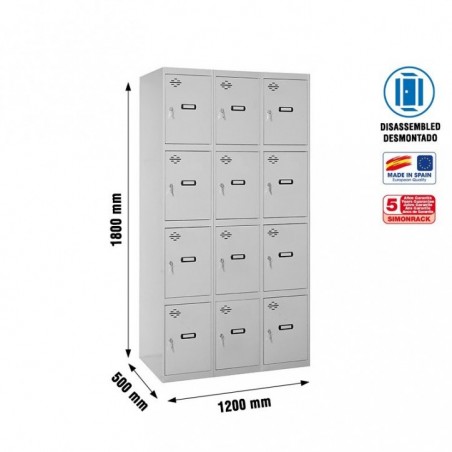 SIMONLOCKER DESM. 4 PUERTAS 3/12 400 (1200) GRI